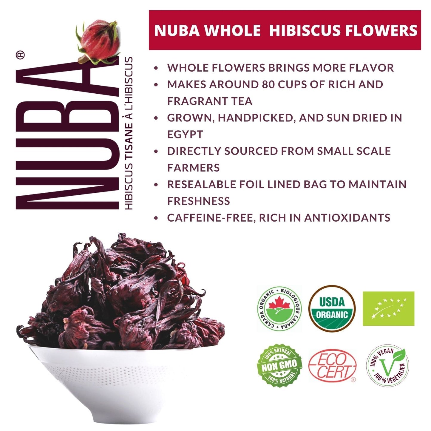 Organic Whole Hibiscus Flowers